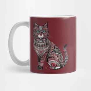 Engraved Elegance Feline Mug